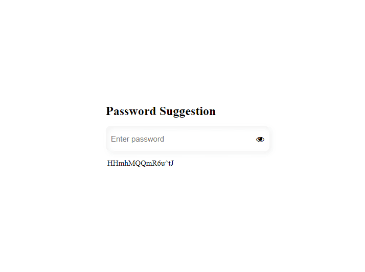 password suggestion with hide/show function