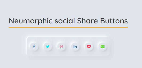Neumorphic social Share Buttons