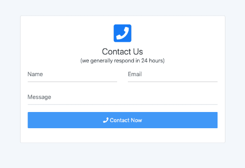 contact us form with font awesome icons