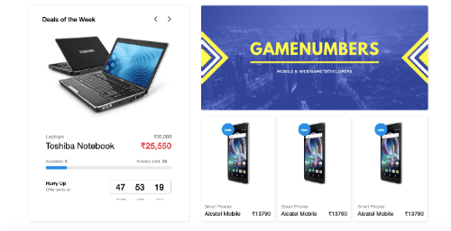 Ecommerce deals of the week container with banner image