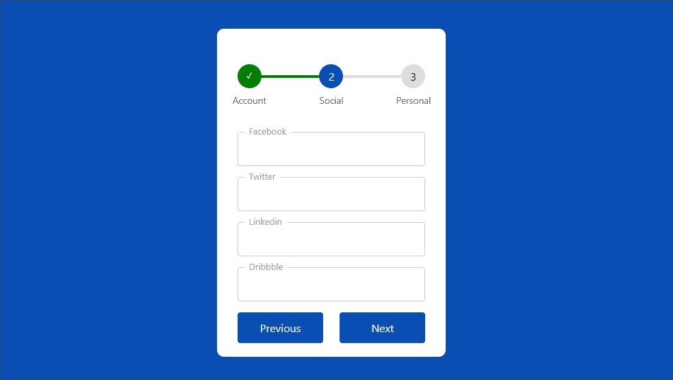 multi step signup form with animation