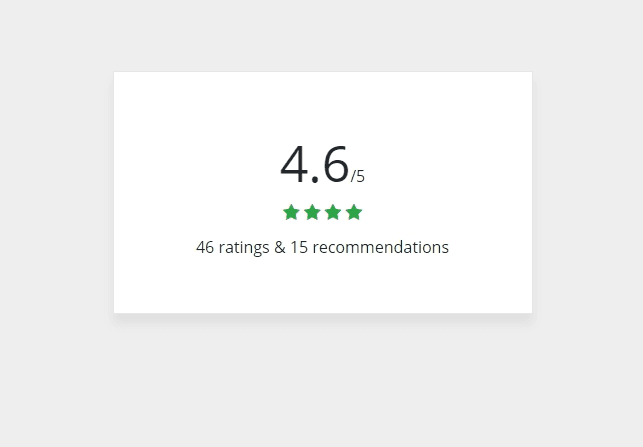 simple rating and reviews showcase
