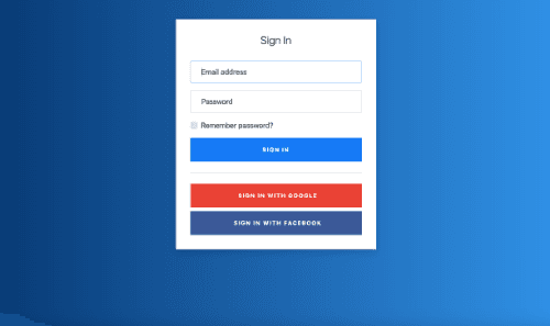 Signin form with social login