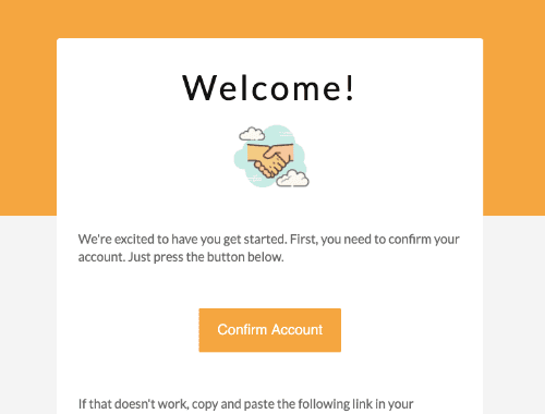 Confirm account email template