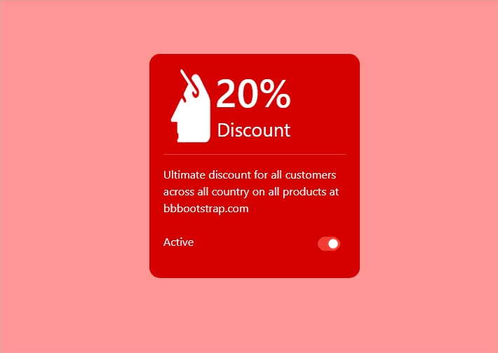discount coupon with toggle button
