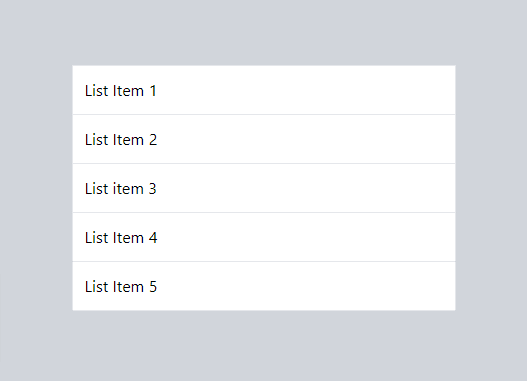 list items with hover effect