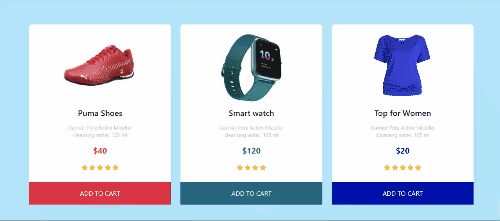 ecommerce product list with two product images onhover effect