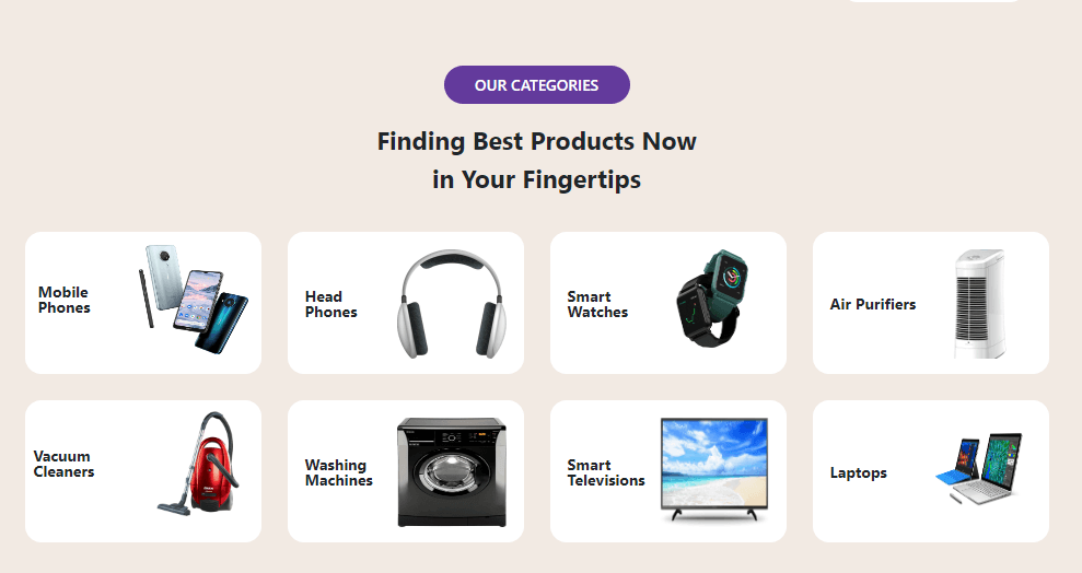 ecommerce product categories