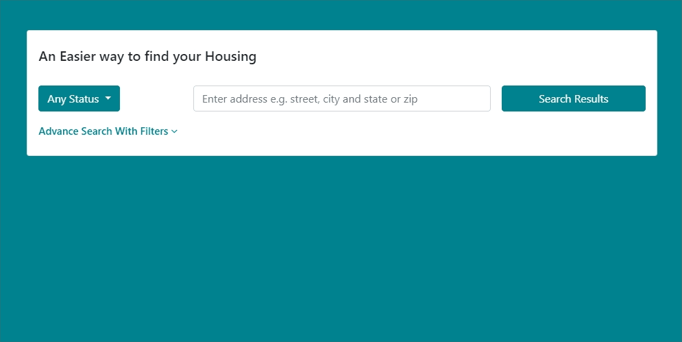 property advanced search form with collapse
