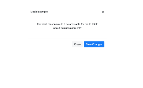 open modal with white background