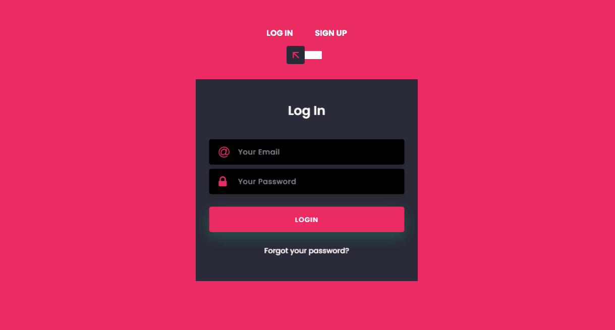 signup login form with toggle button animation