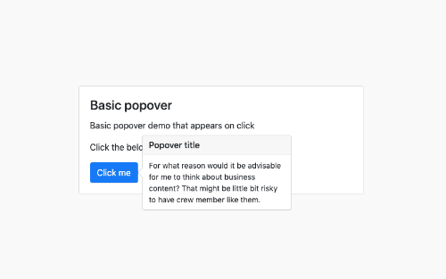 Basic popover