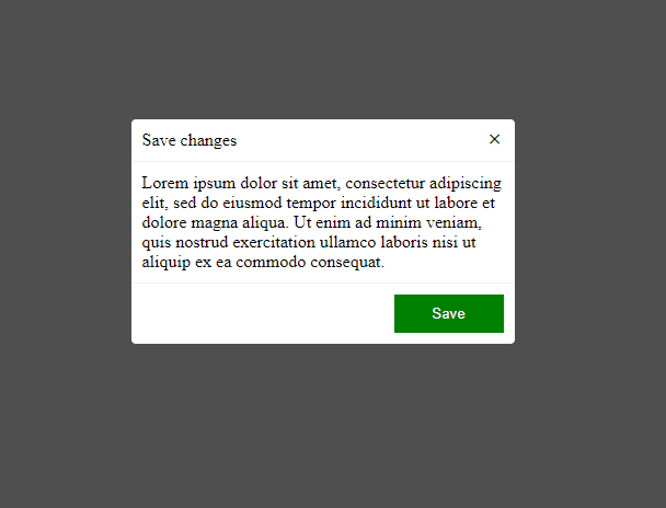 modal with close button