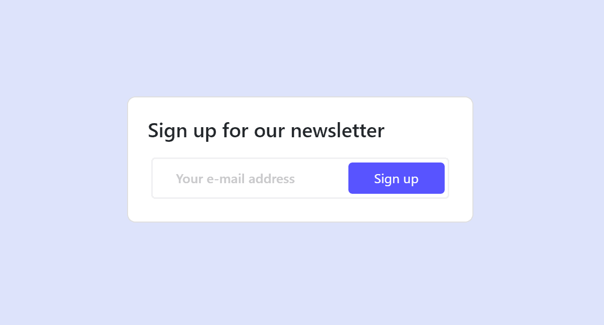 Signup for our newsletter form