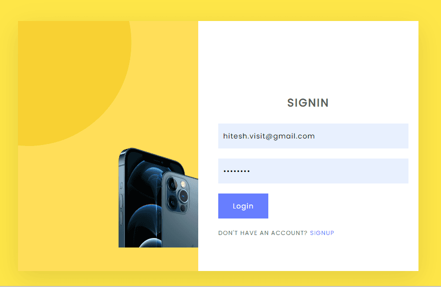 animated login signup form