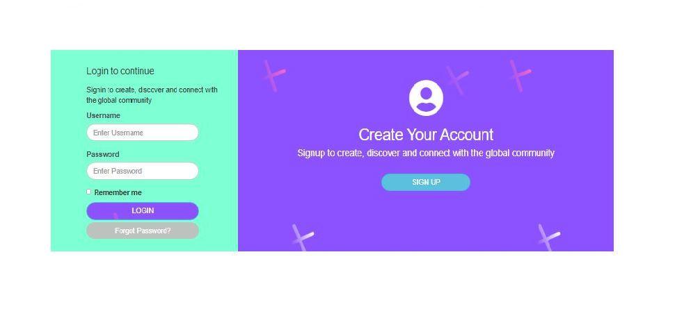login form with background image