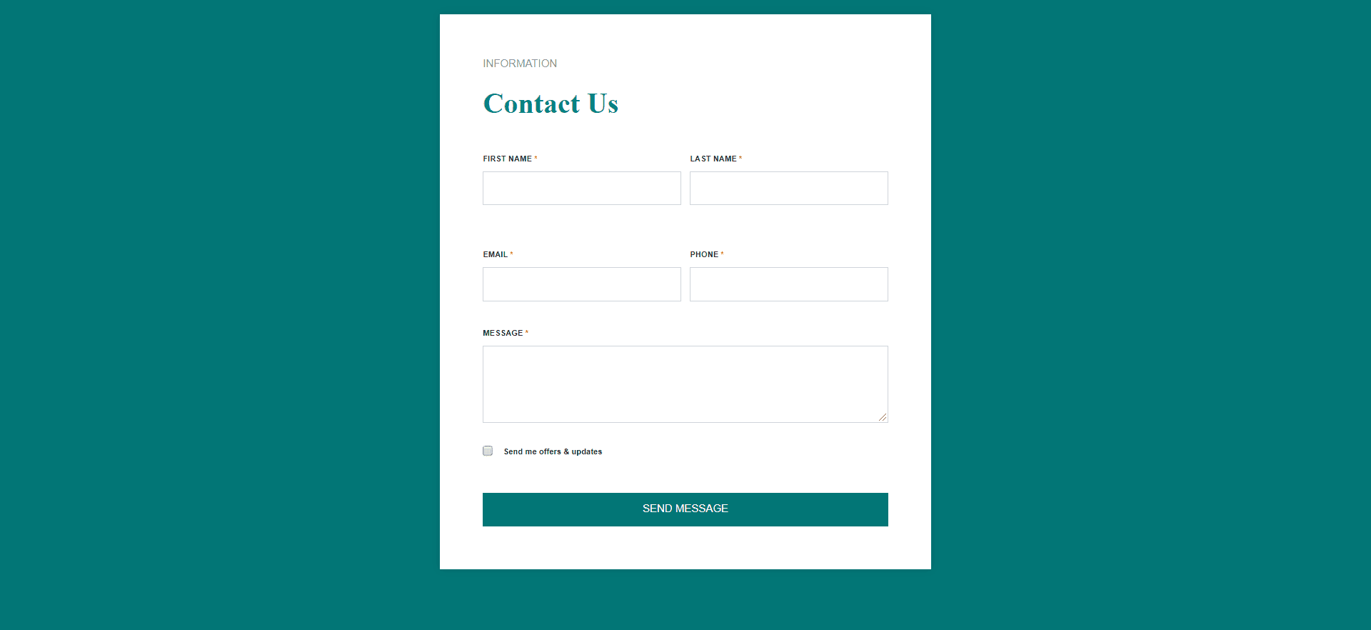 contact us query form