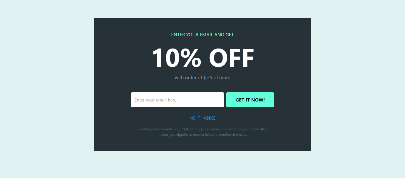 Get discount coupon on your email