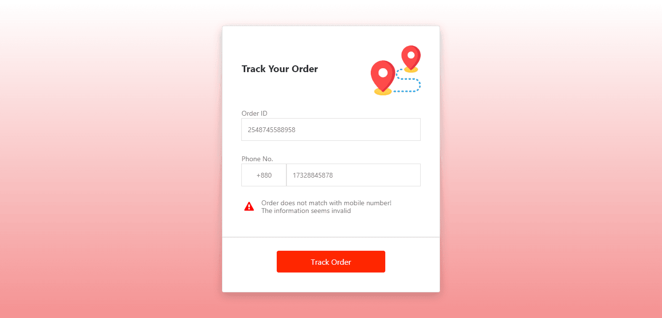 Track Your Order form