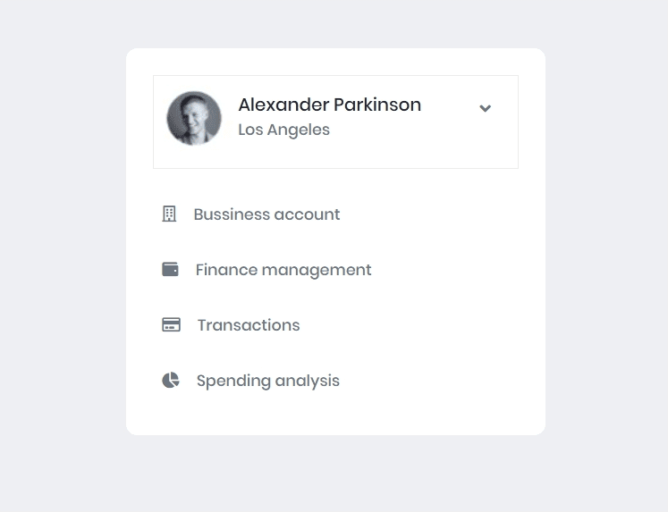 User profile with economic details