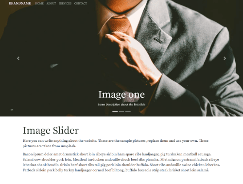 Full Page Image Slider with Dynamic Navbar