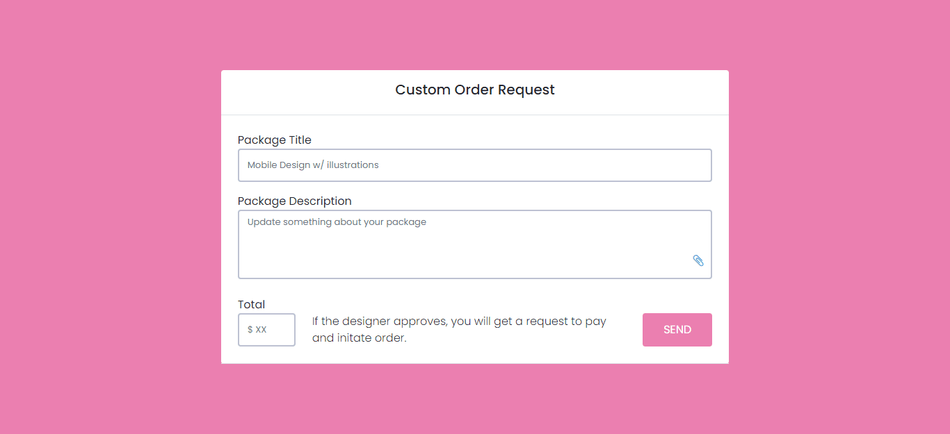 custom order request form