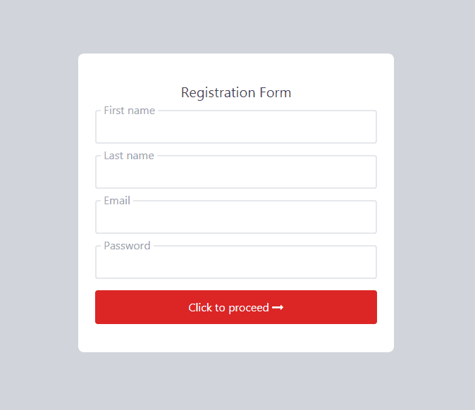 signup form with custom labels