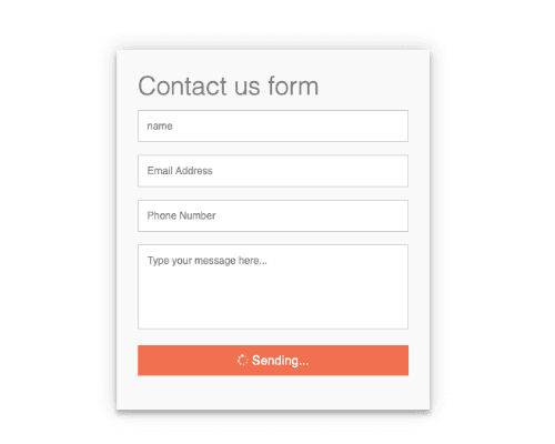 Contact us form with loading button