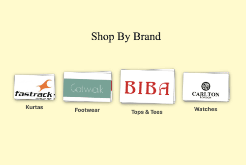 shop by brand on hover animation