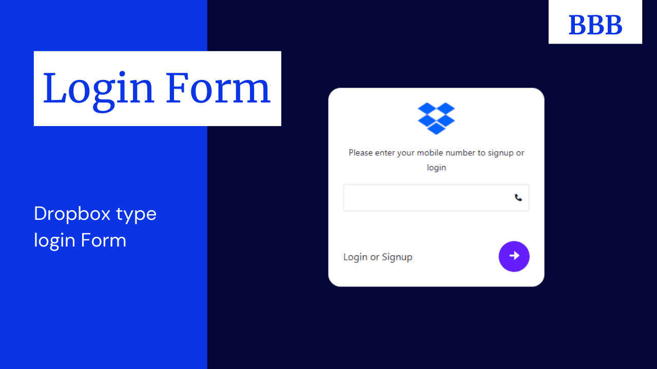 login form using phone number
