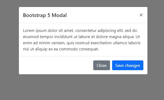 default modal with close button