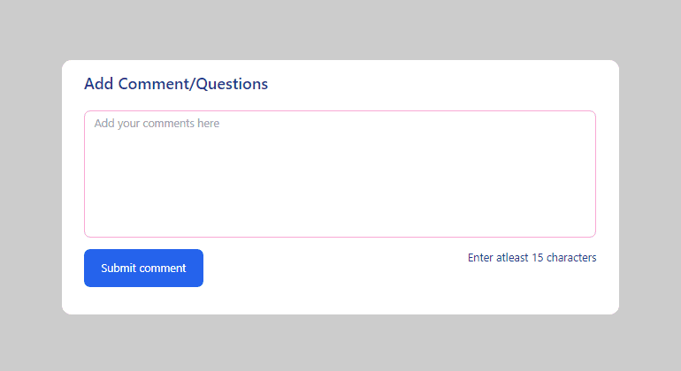 comment box with submit button