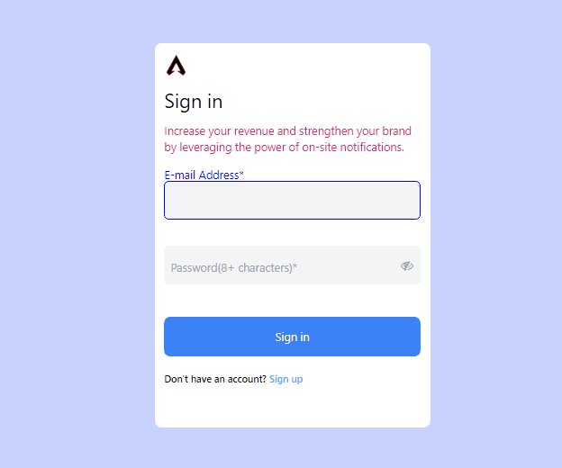 login signup toggle form with show hide password
