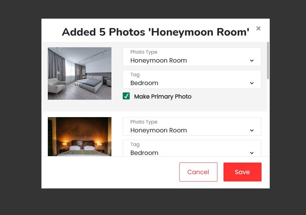 Hotel listings for room