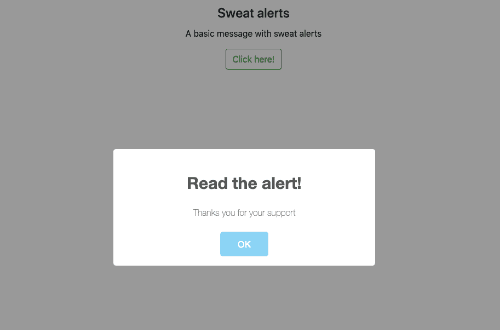 Basic message alert with sweat alerts