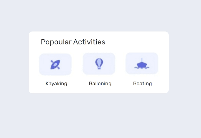 Popular activities template