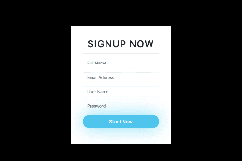 Simple signup form with animation button