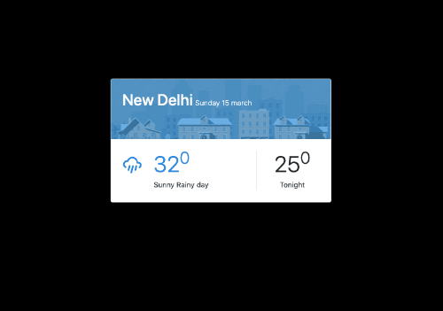 Weather forecast sidebar with material design icons