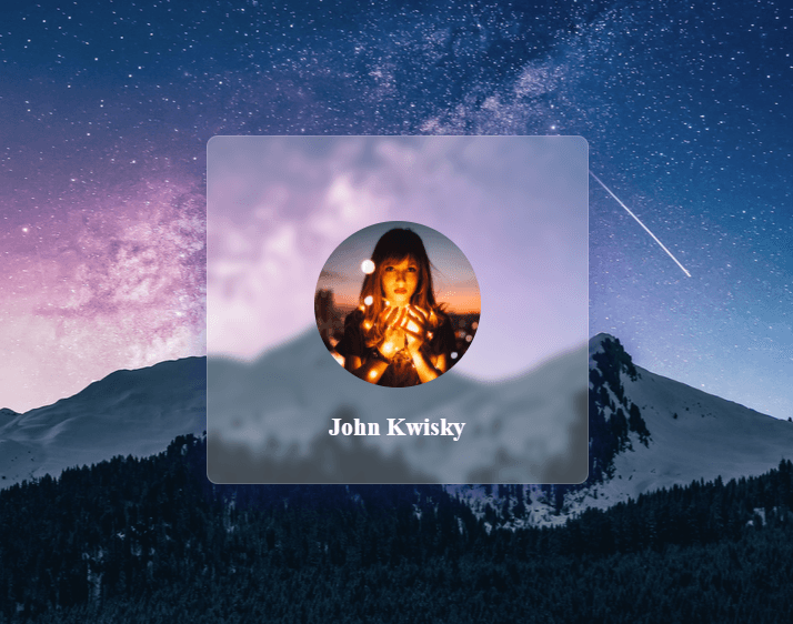 glassmorphism card using hover effect with animation