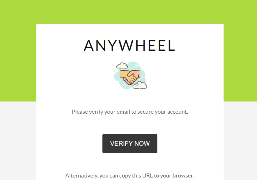 Anywheel: Email verification   V1.0