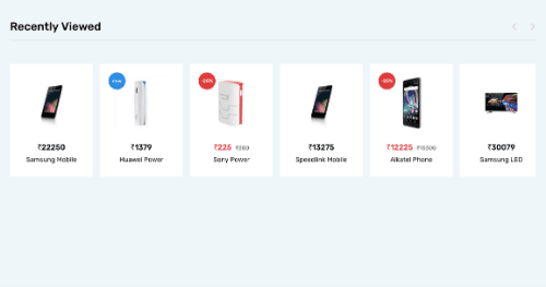 Ecommerce recently viewed product carousel using OwlCarousel2 library