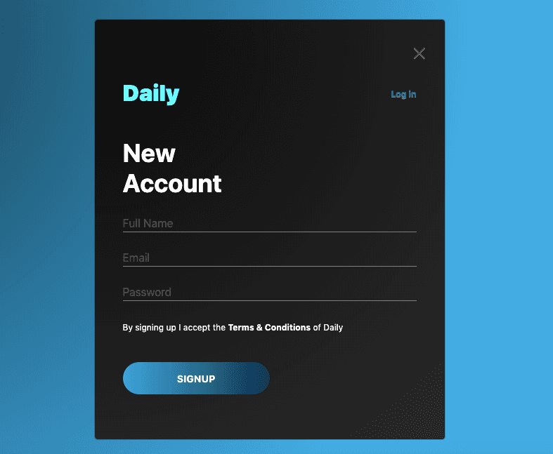 modal login form with floating label