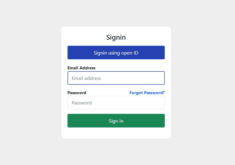 simple signin form with social button