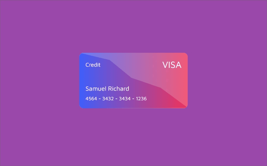 credit card with polygon background