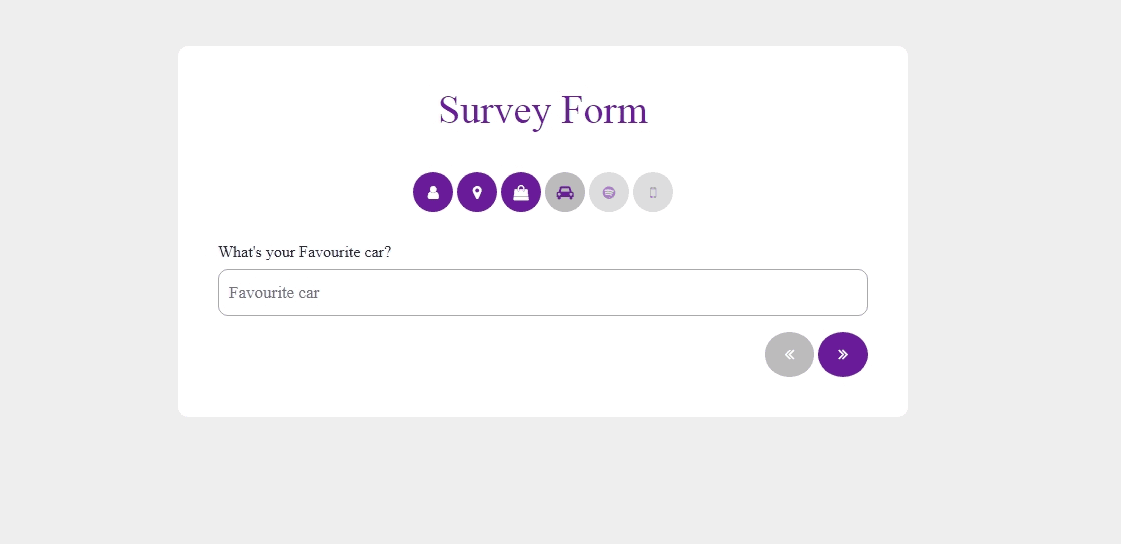 multi step survey form