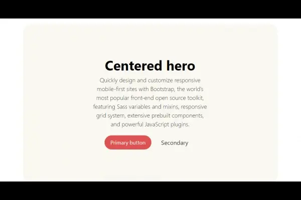 centered hero content container