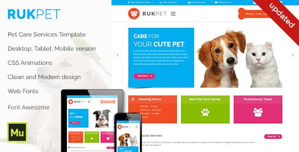 Rukpet - Pet Care Services Template