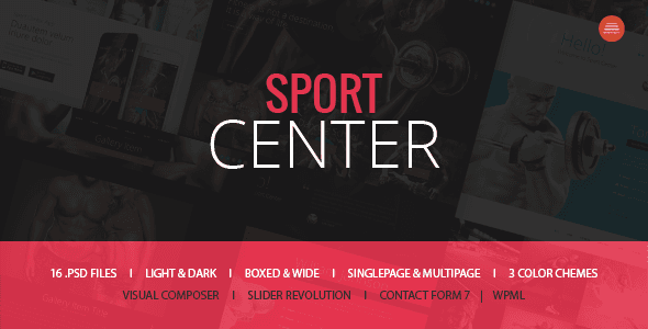 SportCenter | Gym WordPress Theme