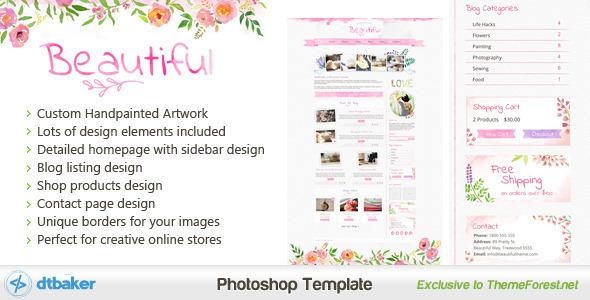 Beautiful - A Hand painted Watercolor PSD