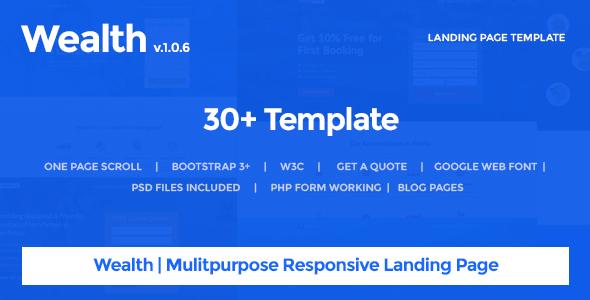 Wealth - Responsive Landing Page Templates